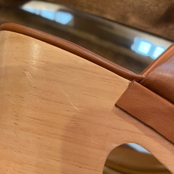 Rachel Comey Bose Clog Size 9 Cognac Leather Wood Platform - Picture 10 of 14